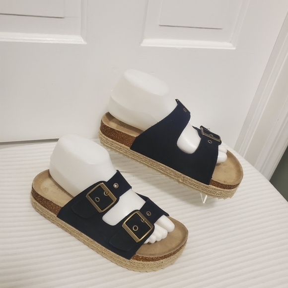 EUC Fat Face Meldon Black Flatform Sandals Size 40 US 9.5 Ret. $76.00 - Picture 3 of 10